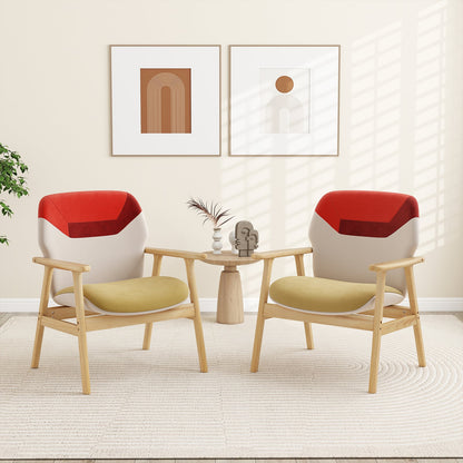 Chaise d'appoint moderne avec accoudoirs en bois
