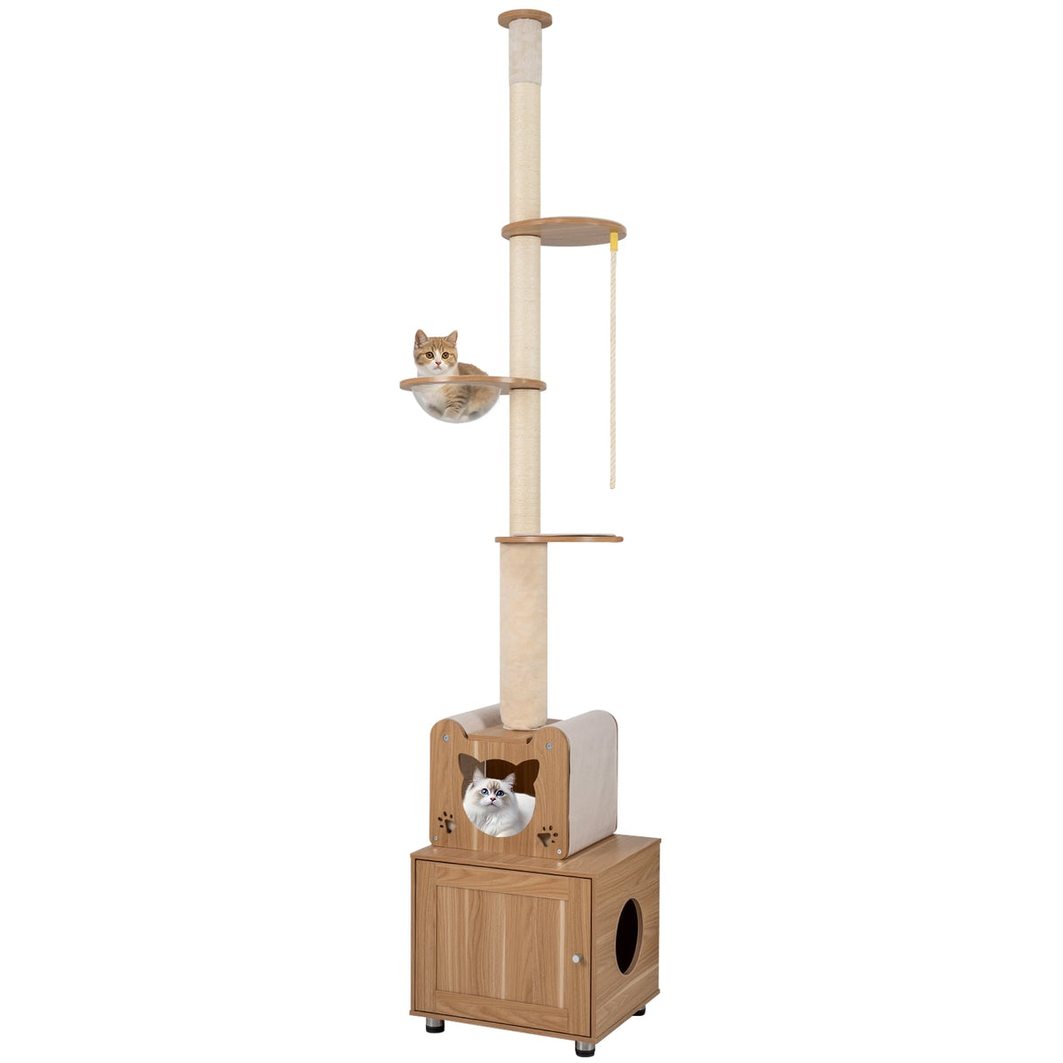 Arbre à chat du plancher au plafond réglable de 256 à 276 cm