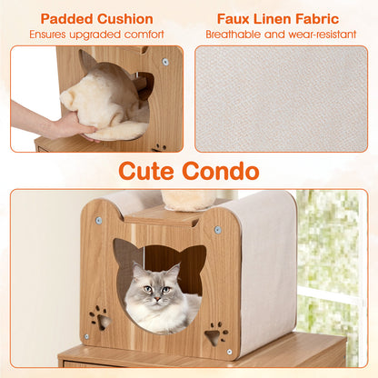 Arbre à chat du plancher au plafond réglable de 256 à 276 cm