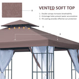 Gazebo de jardin double toit avec moustiquaire 3x3 m
