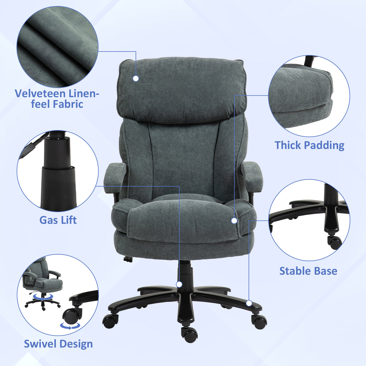 Chaise de bureau ergonomique grand format