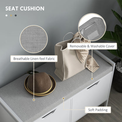 Banc de rangement pour chaussures capitonné