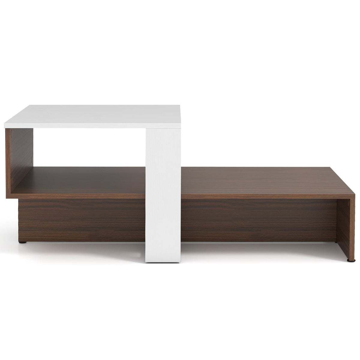 Table basse géométrique à 2 tablettes