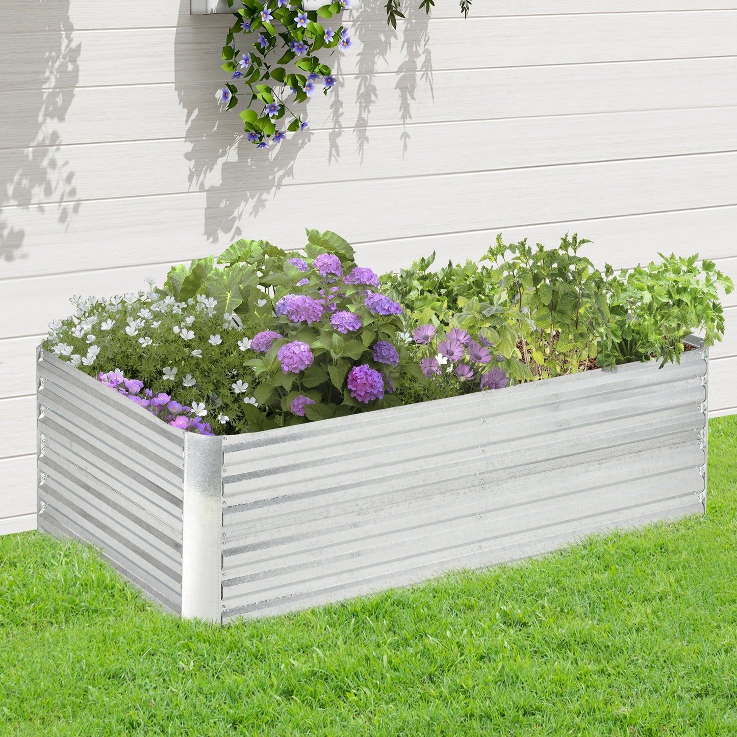 Jardinière surélevée acier galvanisé avec tiges renforcées 180cm