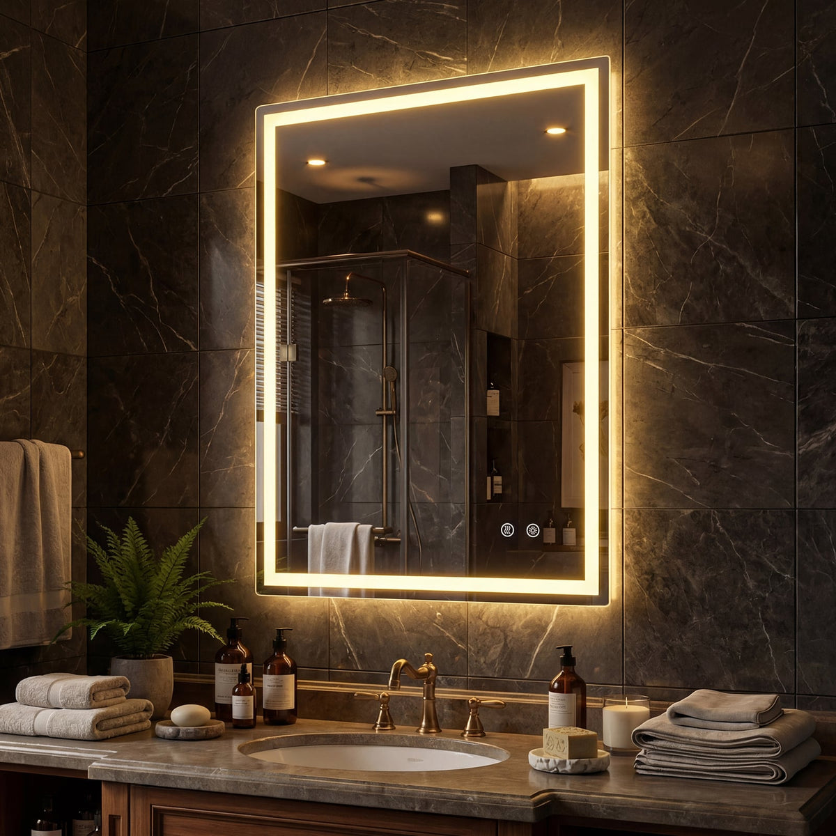 Miroir de salle de bains à DEL 61 x 81 cm