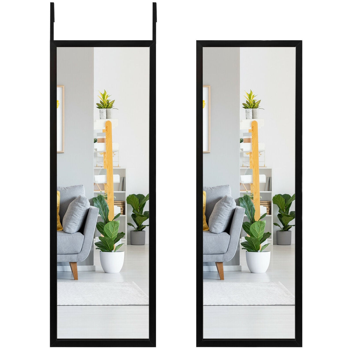 Miroir de porte sur pied en métal
