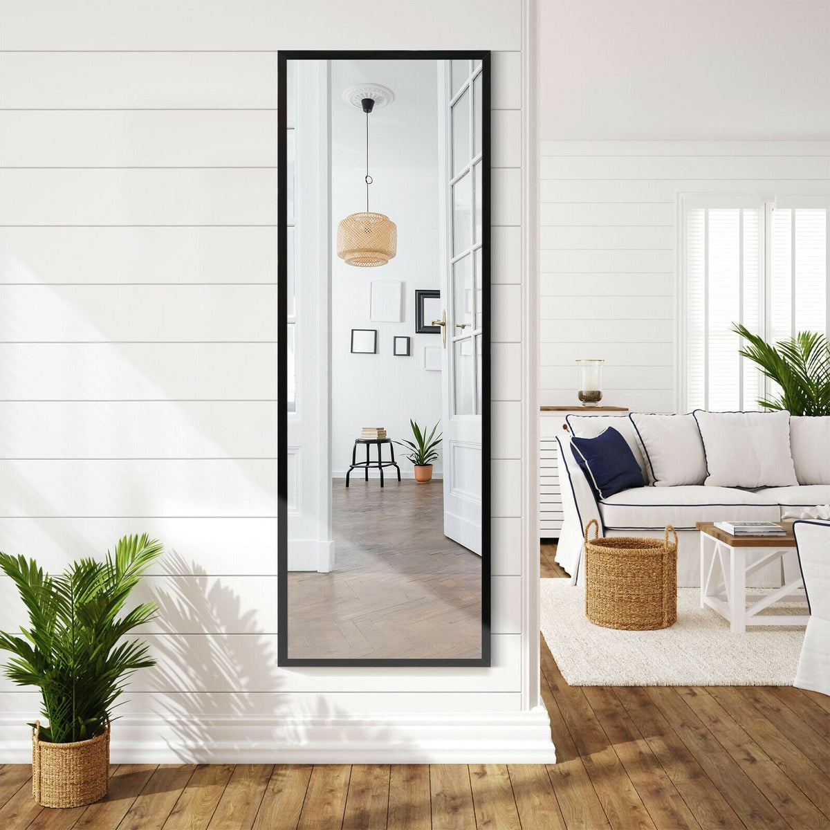 Miroir de porte sur pied en métal