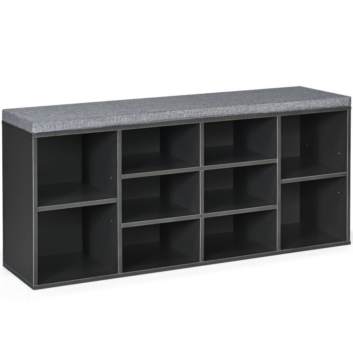 BANC DE RANGEMENT POUR CHAUSSURES 10 CUBES AVEC COUSSIN
