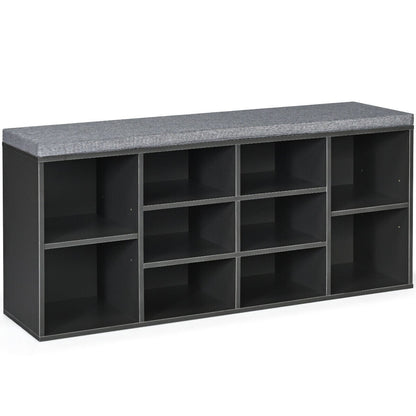 BANC DE RANGEMENT POUR CHAUSSURES 10 CUBES AVEC COUSSIN