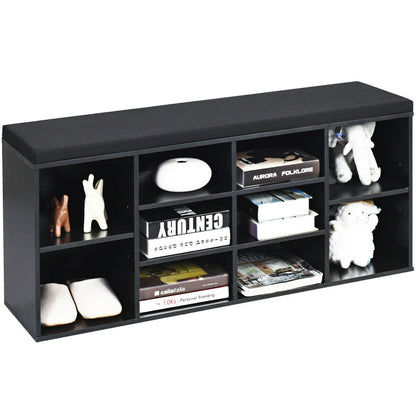 BANC DE RANGEMENT POUR CHAUSSURES 10 CUBES AVEC COUSSIN