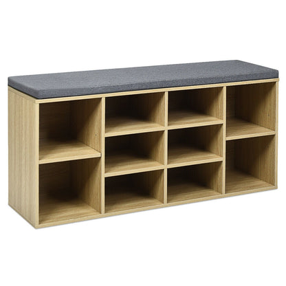 BANC DE RANGEMENT POUR CHAUSSURES 10 CUBES AVEC COUSSIN