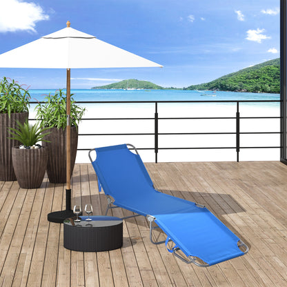 Chaise longue pliante extérieure à dossier réglable