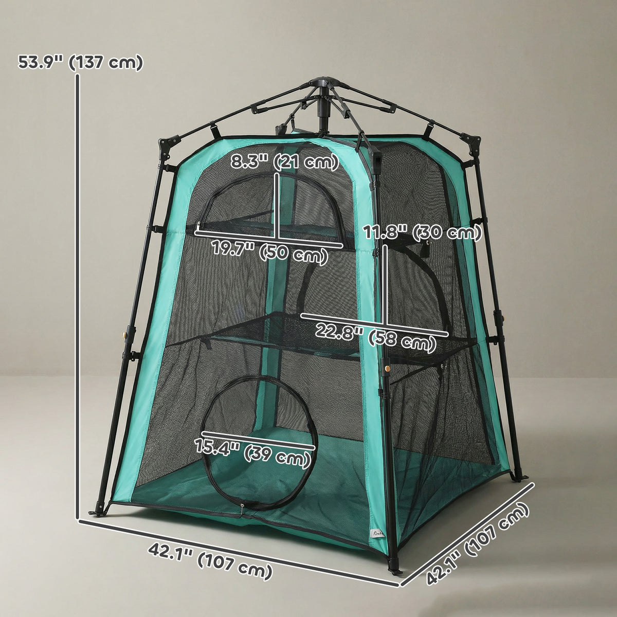 Tente pour chat portable à trois niveaux