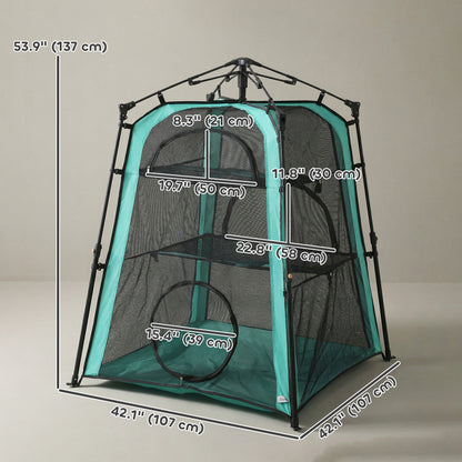 Tente pour chat portable à trois niveaux