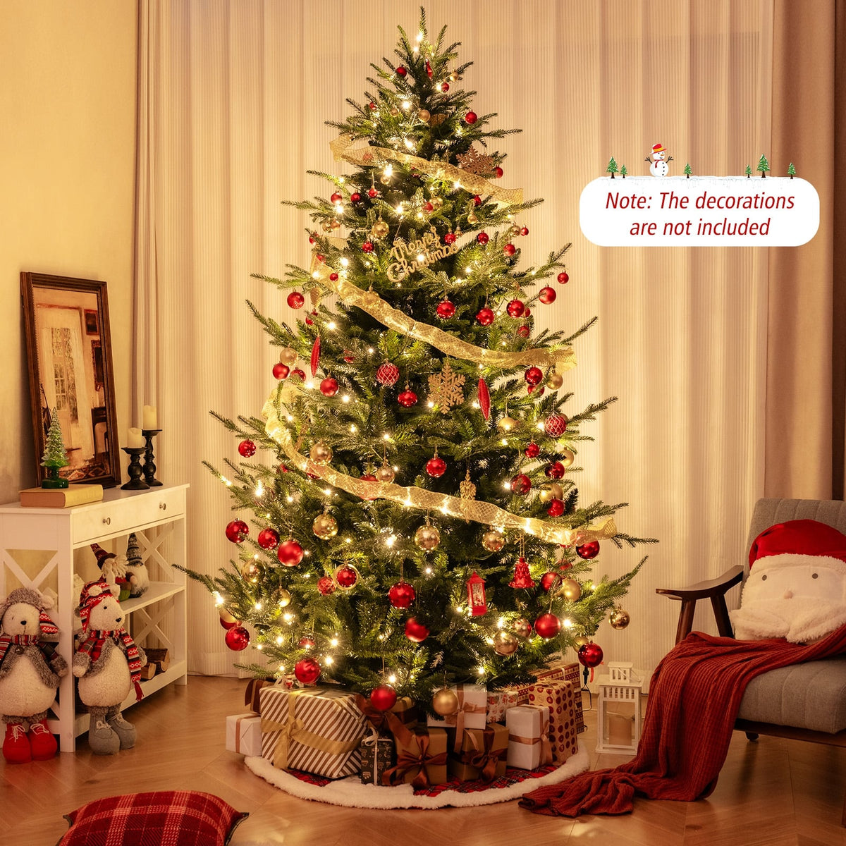 Arbre de Noël artificiel pré-éclairé 244 cm