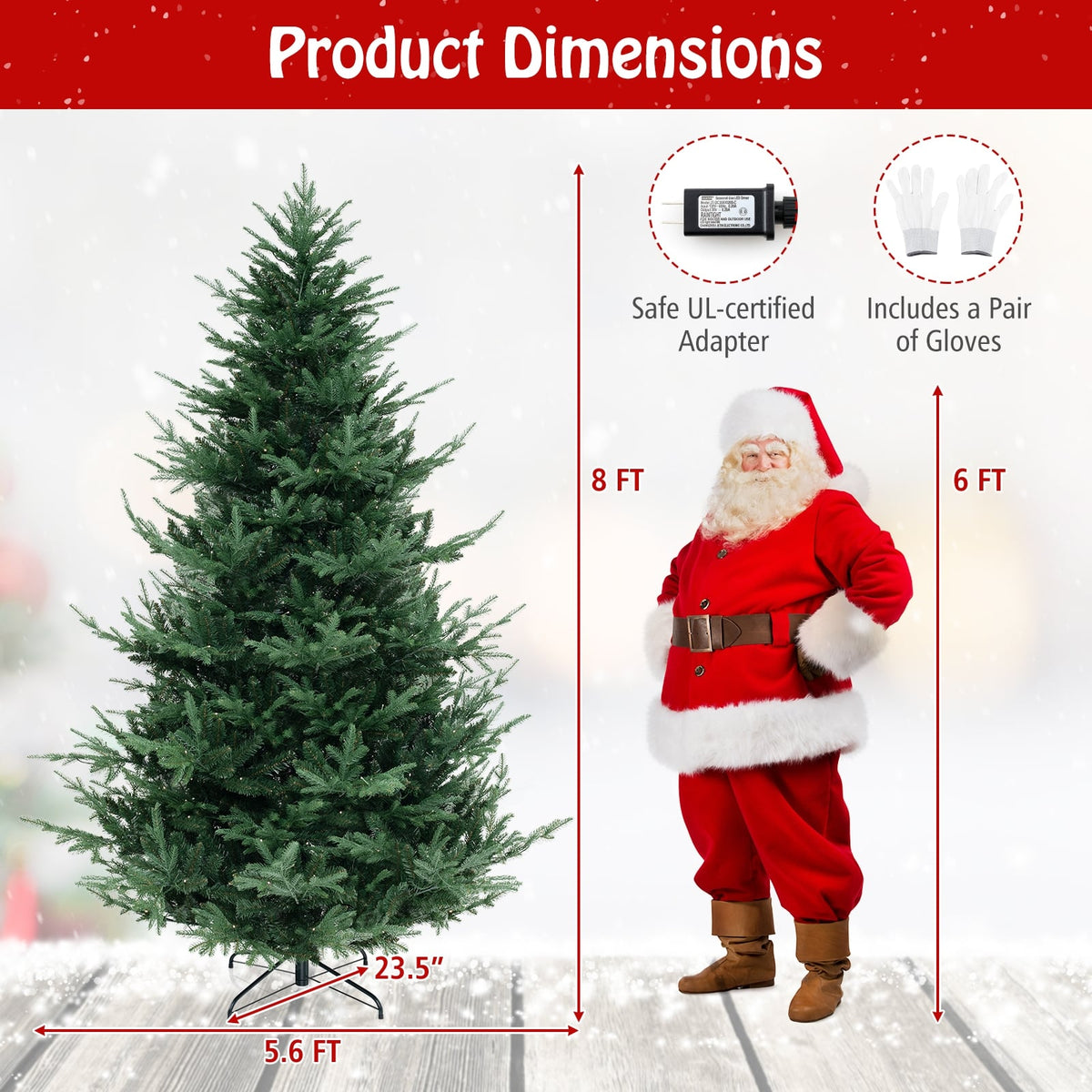 Arbre de Noël artificiel pré-éclairé 244 cm