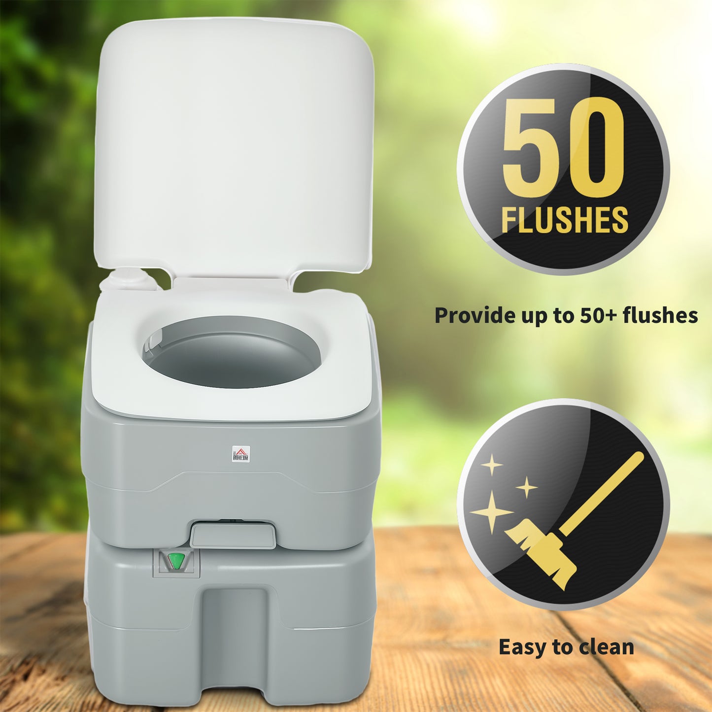 Toilette portable de camping rinçable avec réservoirs 20L