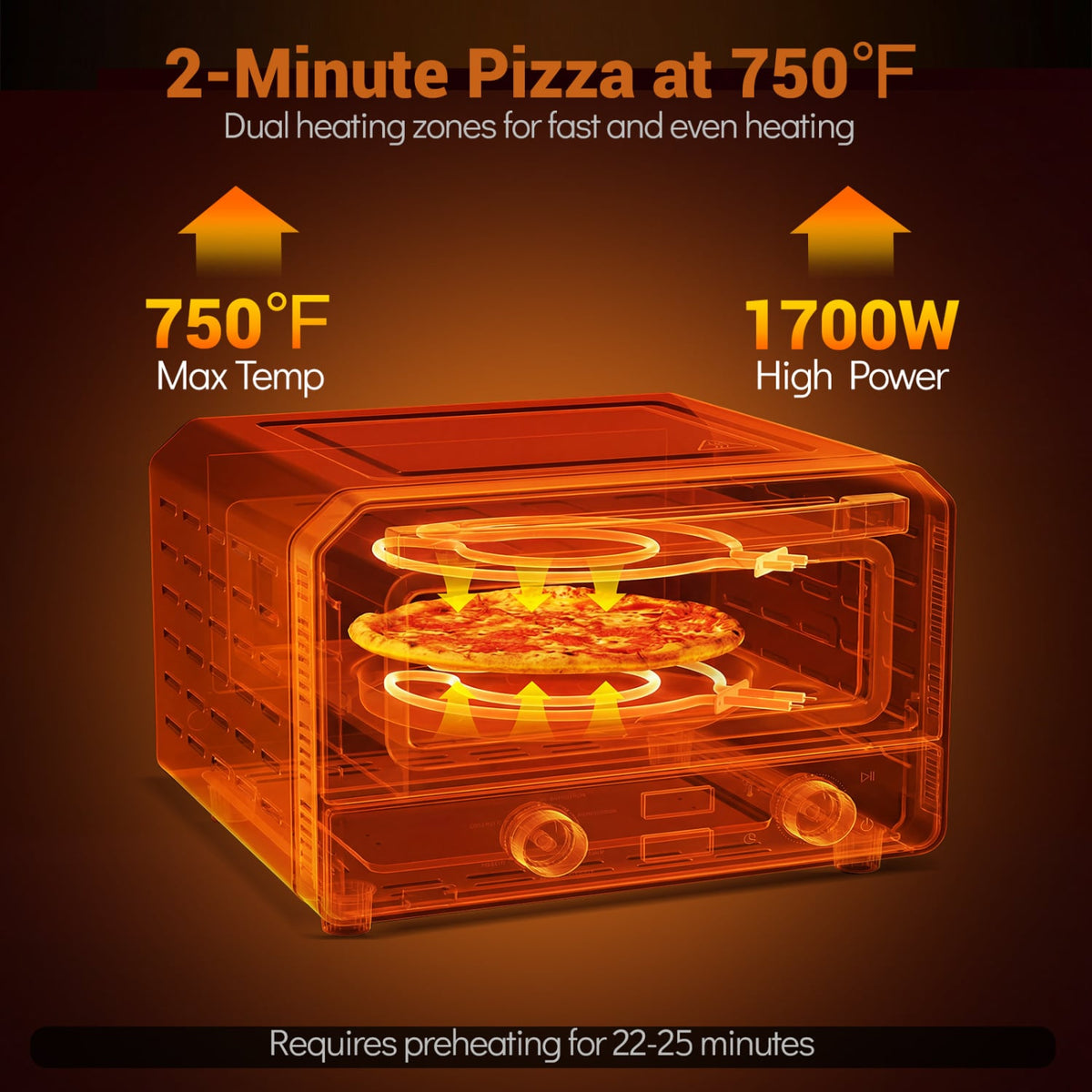 Four à pizza électrique de comptoir pour pizza de 30 cm