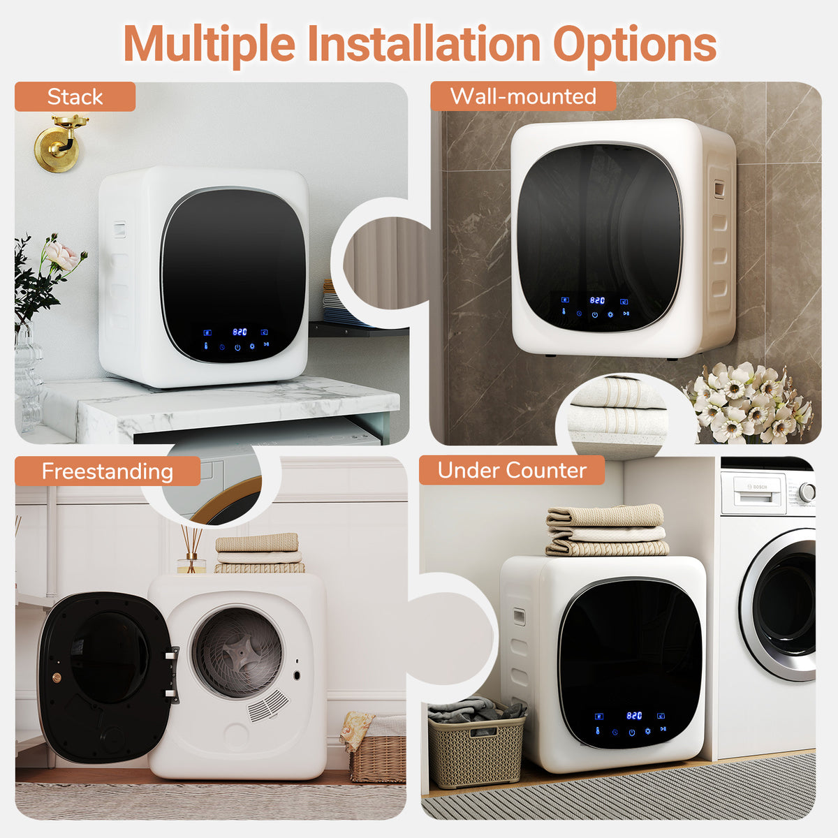 Sécheuse à linge portable compacte 42 L 800 W