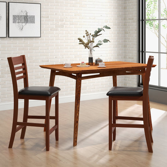 Tabouret de comptoir dossier appui-pieds — Lot de 2