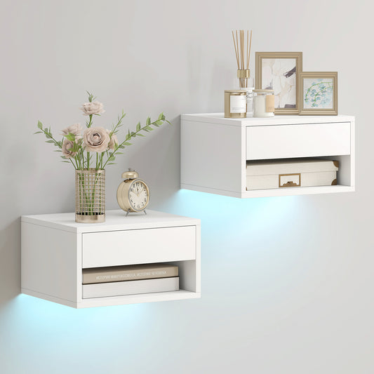 Table de chevet flottante LED intelligente — Lot de 2