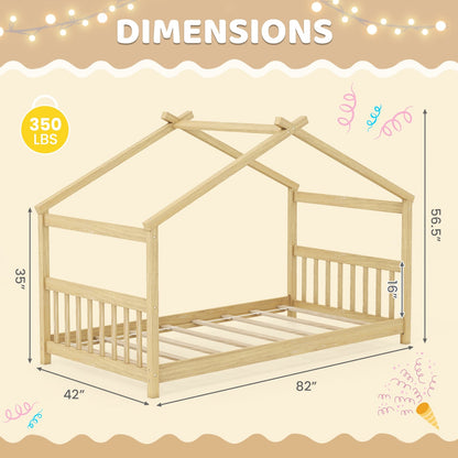 Lit cabane simple en bois pour enfant