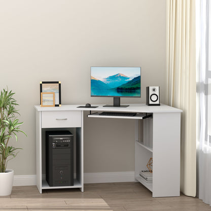 Bureau en L avec tiroir et tablette pour clavier