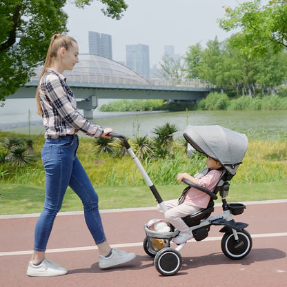 Tricycle évolutif 6-en-1 convertible poussette vélo enfant