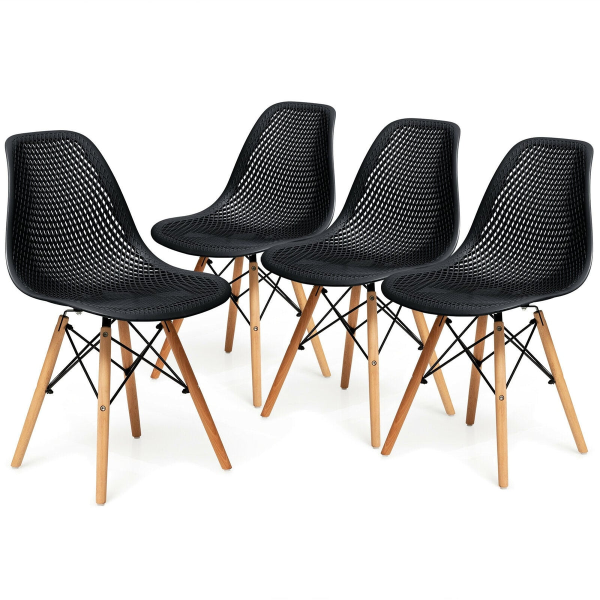 Chaises de salle à manger modernes en plastique — Lot de 4