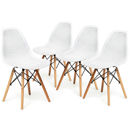 Chaises de salle à manger modernes en plastique — Lot de 4