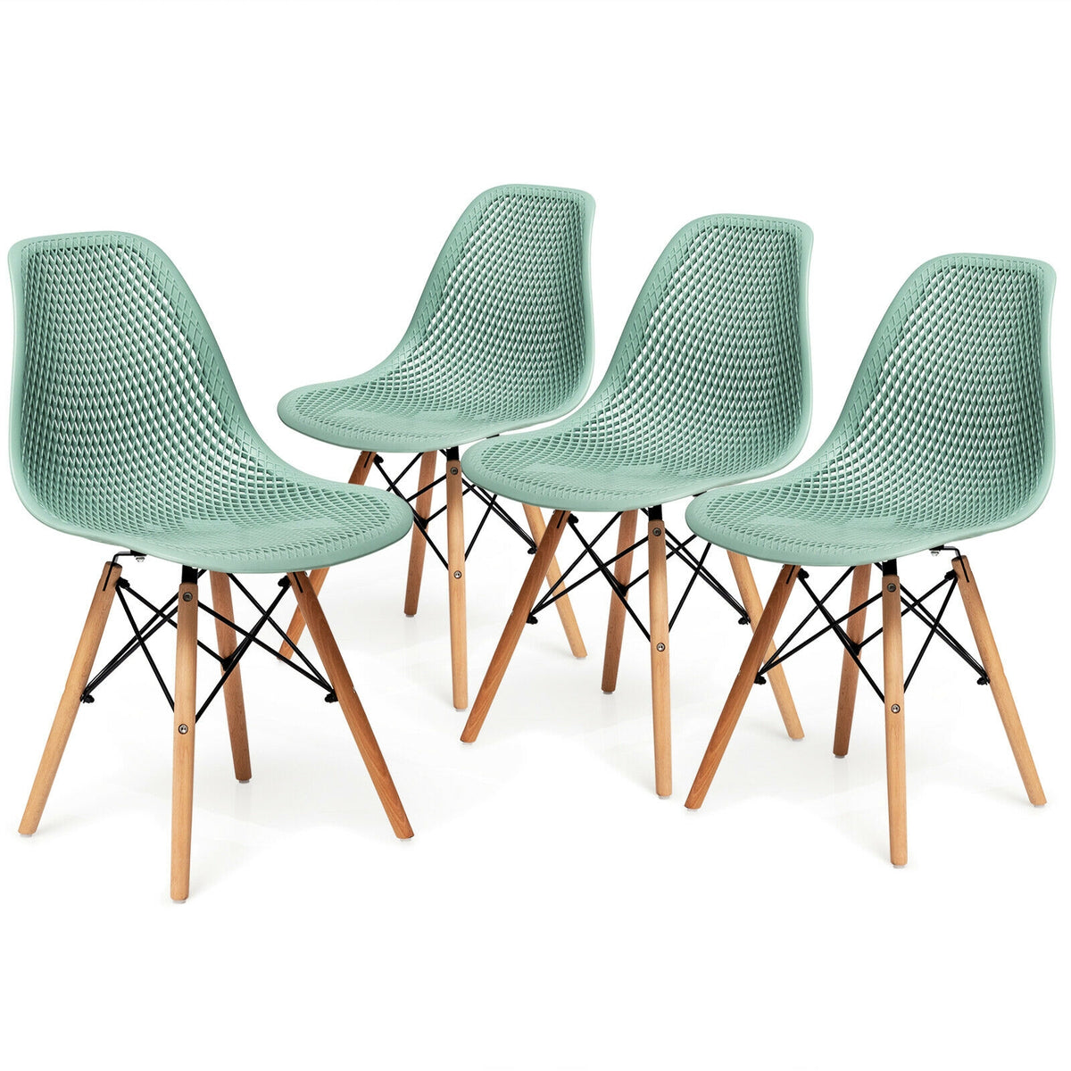 Chaises de salle à manger modernes en plastique — Lot de 4