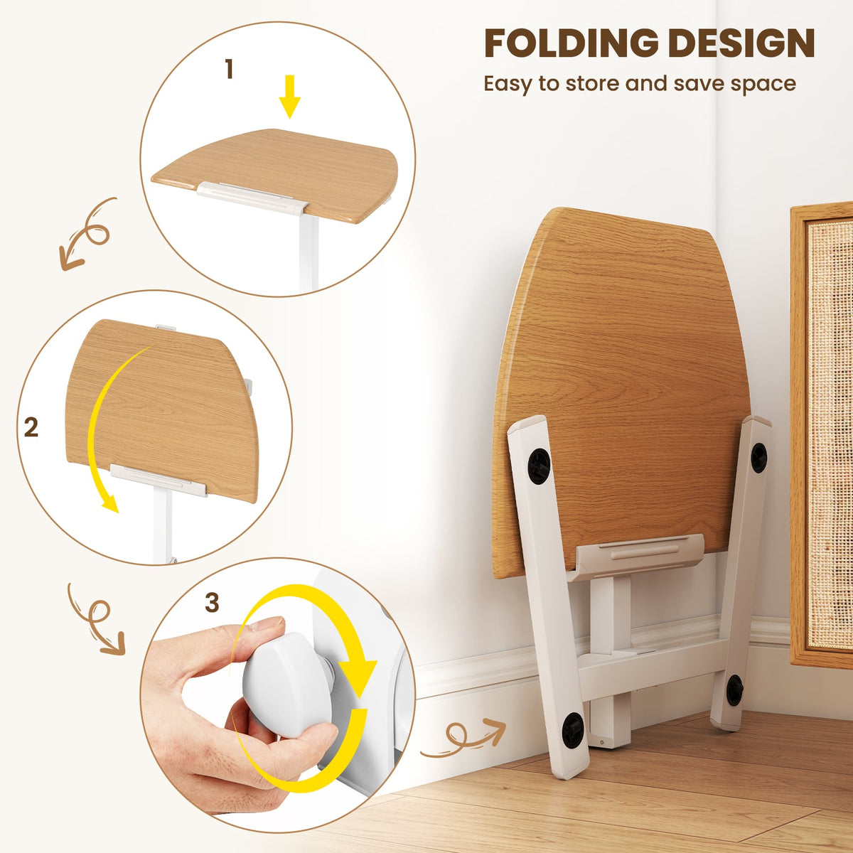 Bureau debout mobile pliant pour ordinateur portable