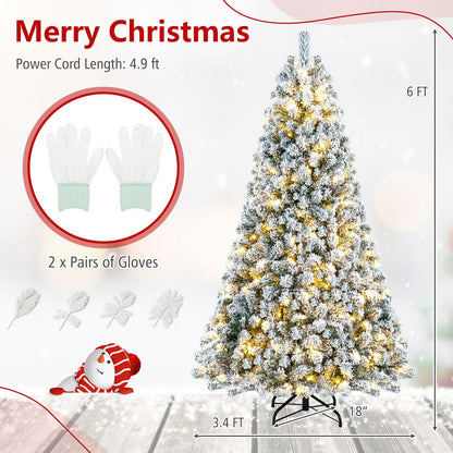 Arbre de Noël artificiel floqué de neige 183 cm