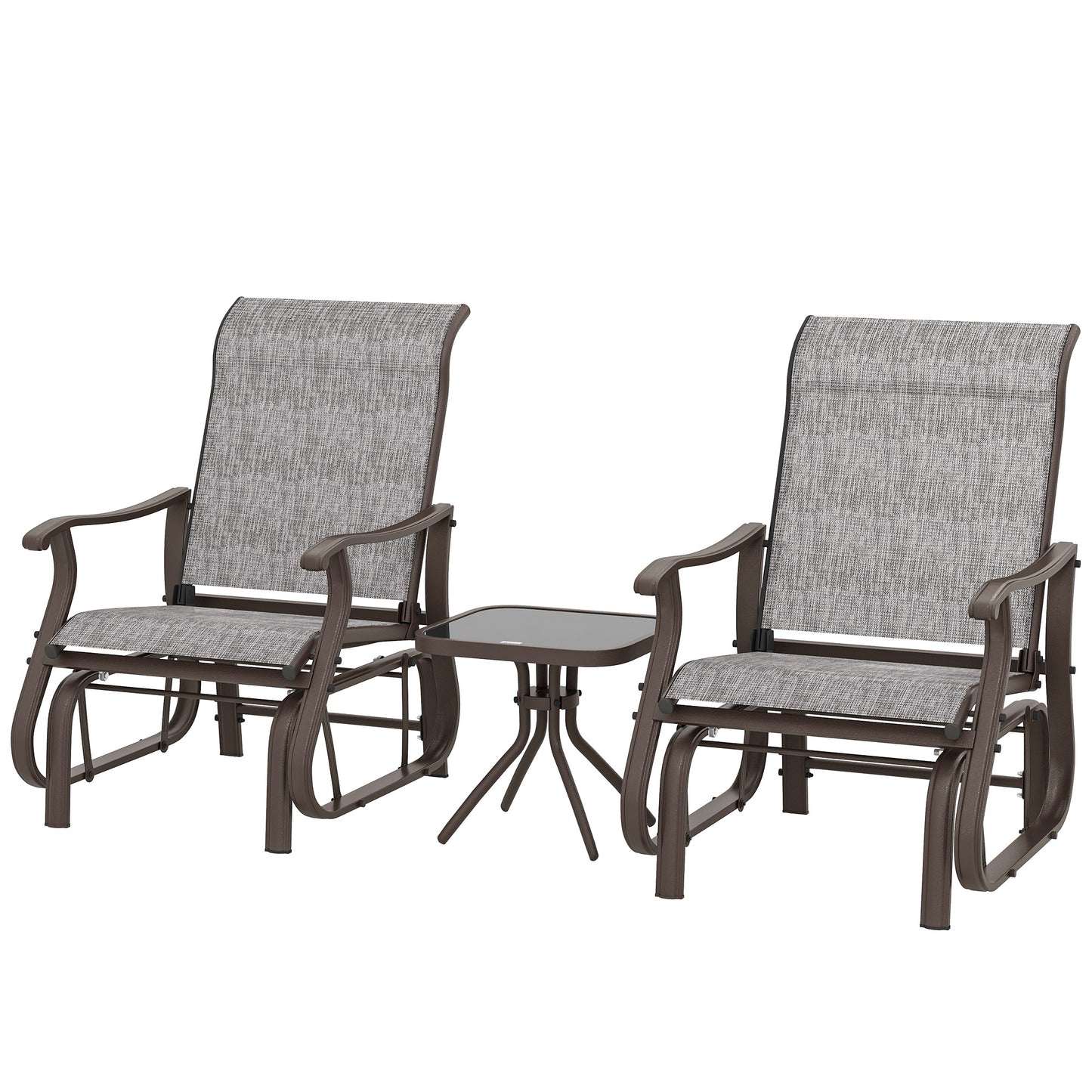 Ensemble planeurs de patio et table 3 pièces
