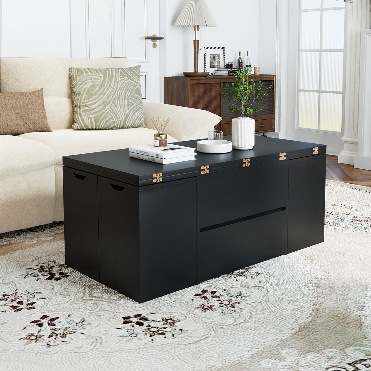 Table basse relevable extensible 3-en-1 — Lot de 5