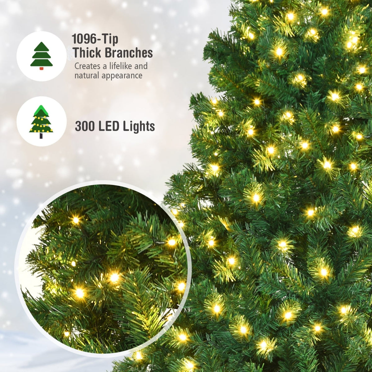 Arbre de Noël artificiel pré-éclairé de 213 cm — Lot de 4