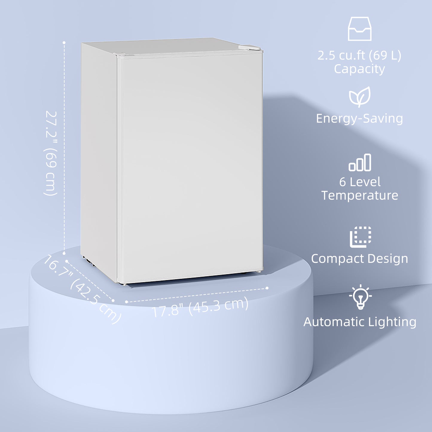 Mini réfrigérateur compact 69 L avec congélateur