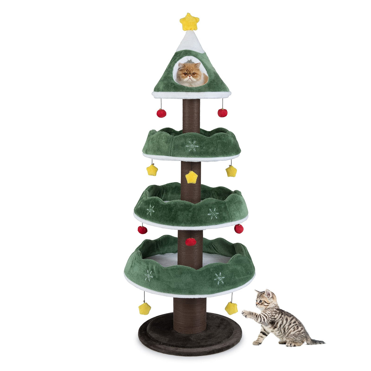 Arbre à chat de Noël multi-niveaux 179 cm