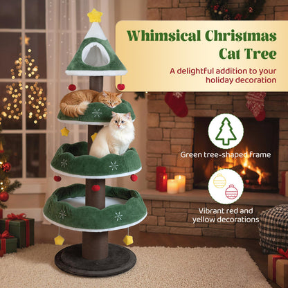 Arbre à chat de Noël multi-niveaux 179 cm