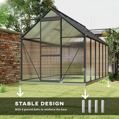 Serre de jardin polycarbonate 183 x 366 x 198 cm