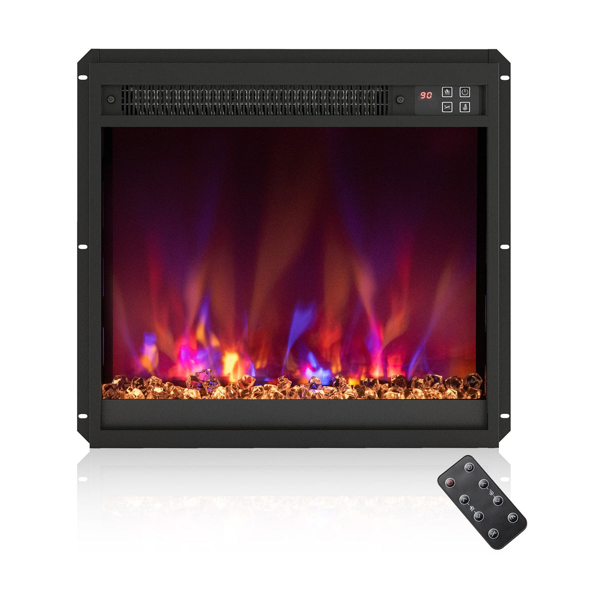 Foyer électrique encastrable 1500W avec télécommande