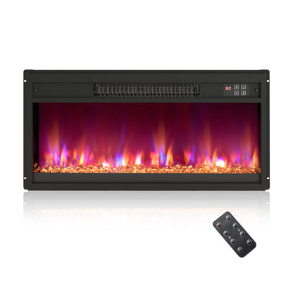 Foyer électrique encastrable 1500W avec télécommande