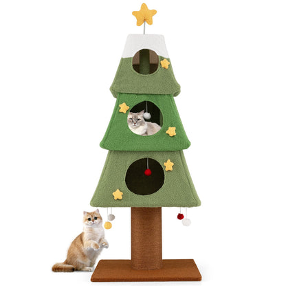 Arbre à chat de Noël à 3 condos