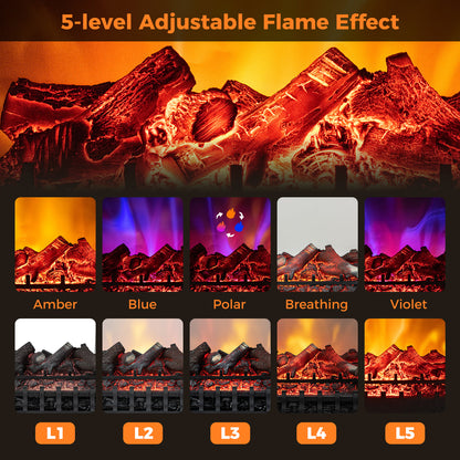 Foyer électrique encastrable 66 cm avec télécommande