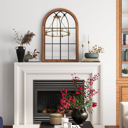 Miroir mural arqué vintage avec panneau arrière