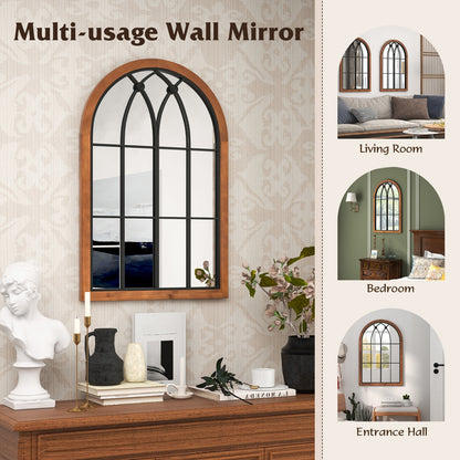 Miroir mural arqué vintage avec panneau arrière