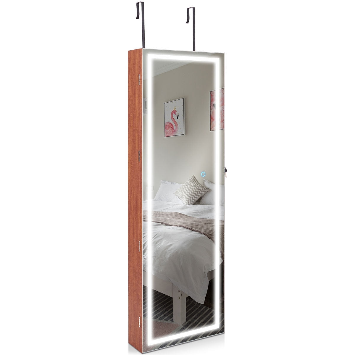 Armoire à bijoux murale avec miroir tactile