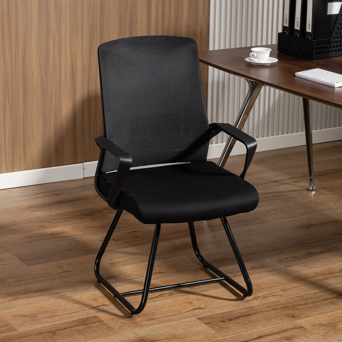Chaise de bureau sans roulettes support lombaire mesh