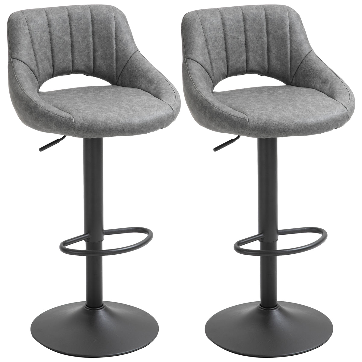Tabourets de bar pivotants hauteur ajustable ensemble de 2