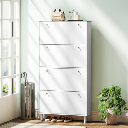 Armoire à chaussures étroite 4 tiroirs — 24 à 32 paires